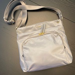 Tumi medium grey nylon crossbody handbag